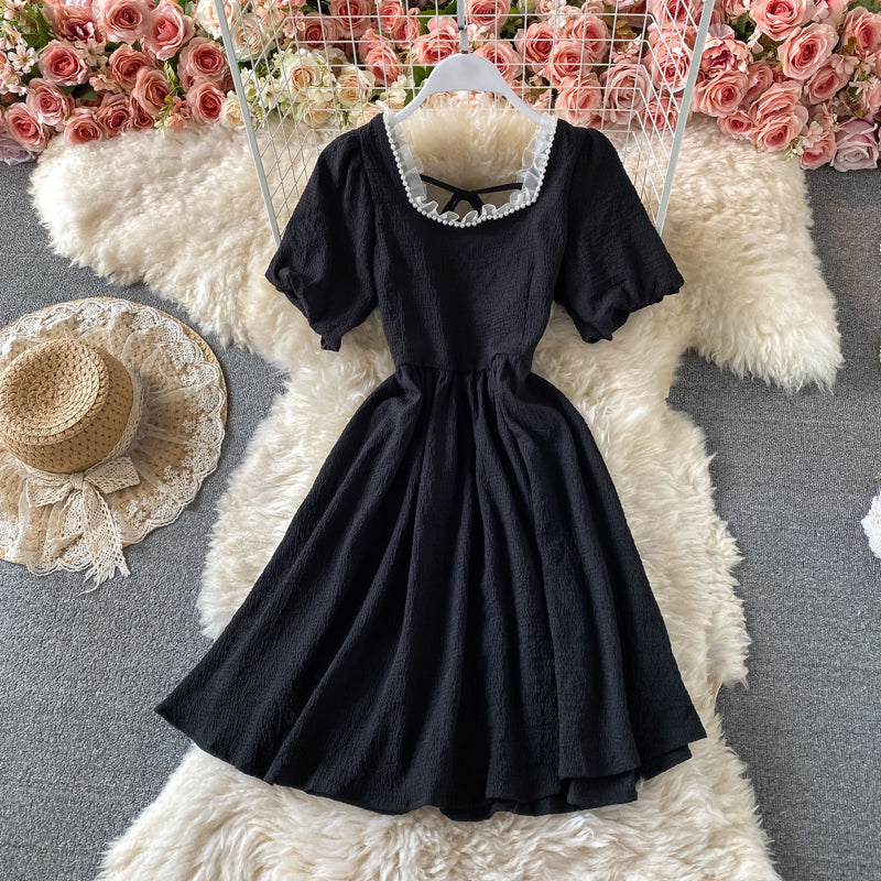Süßes kurzes Kleid in A-Linie Modekleid 641