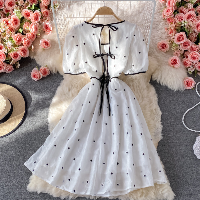 Cute A line flower applique dress fashion dress  523