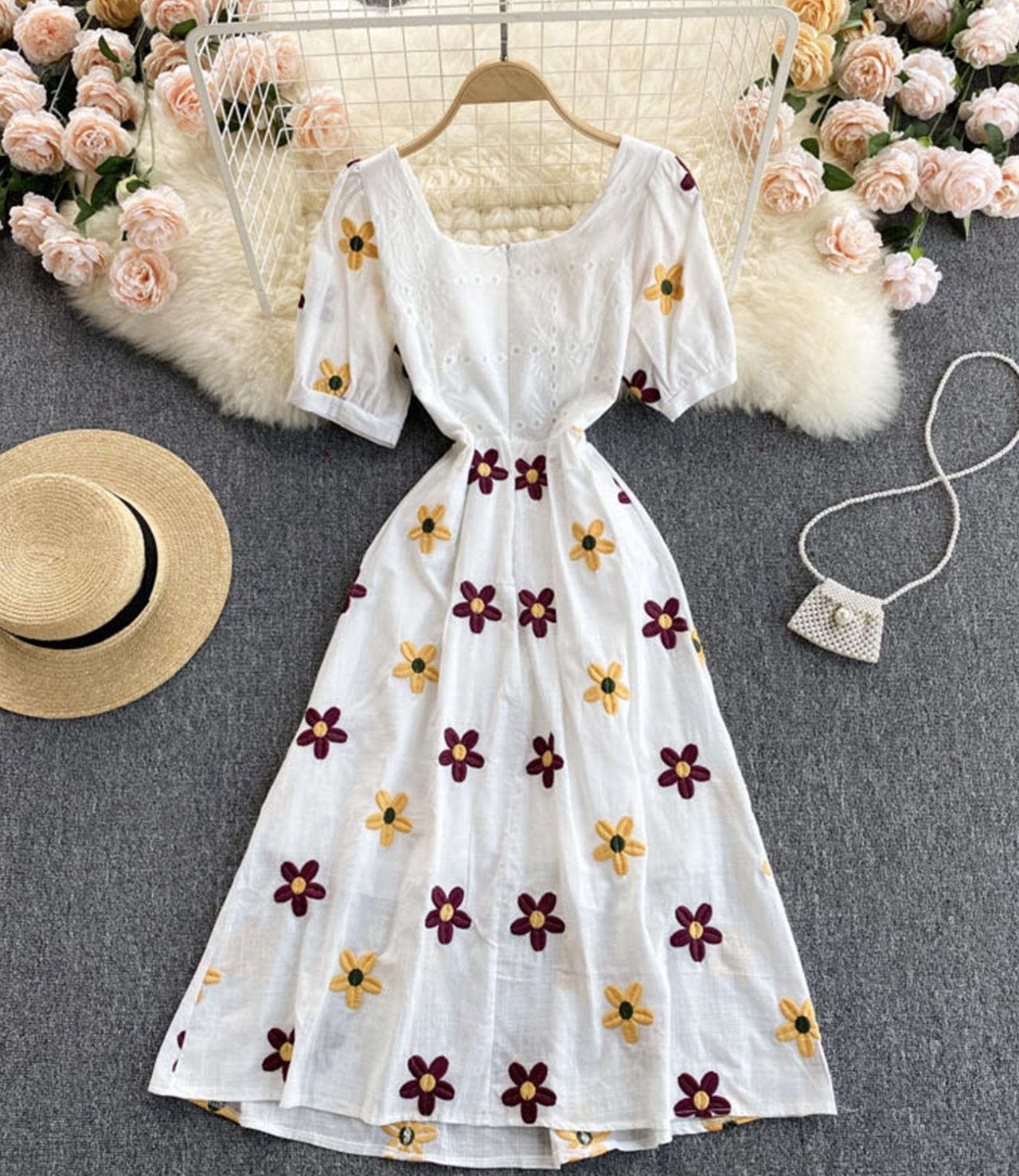 Sweet lace flower dress  673
