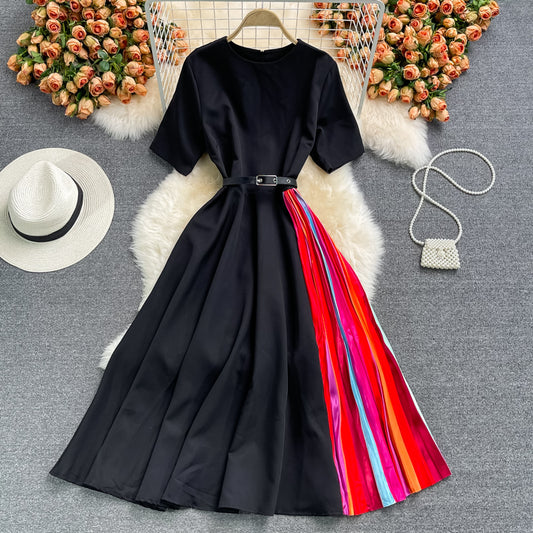 Simple A line short dress fashion dress  570