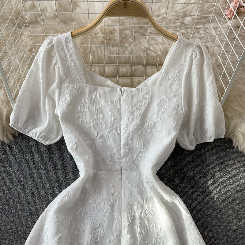 Süßes A-Linie weißes kurzes Kleid Modekleid 544