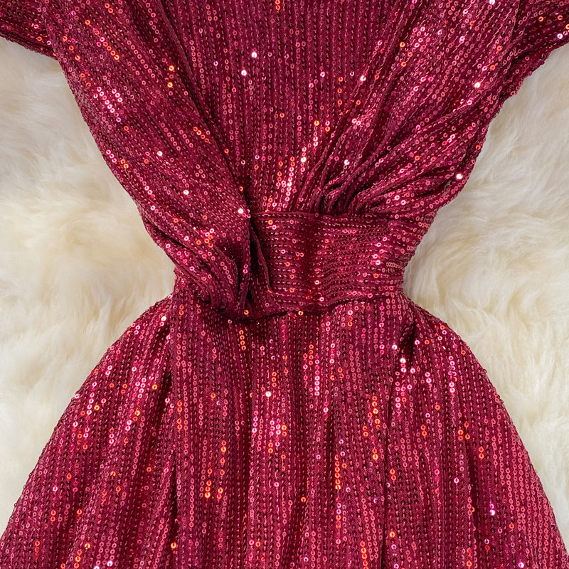 Cute sequins short A line dress fashion dress  467