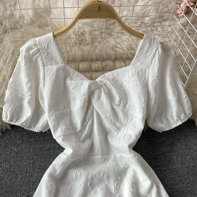 Sweet A line white short dress fashion dress  544