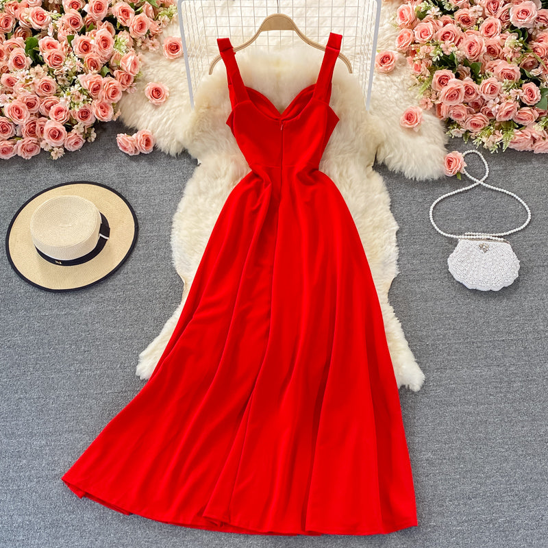 Süßes Kleid mit A-Linie und süßem Halsausschnitt, Modekleid 468