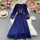 Cute embroidered long sleeve dress  484