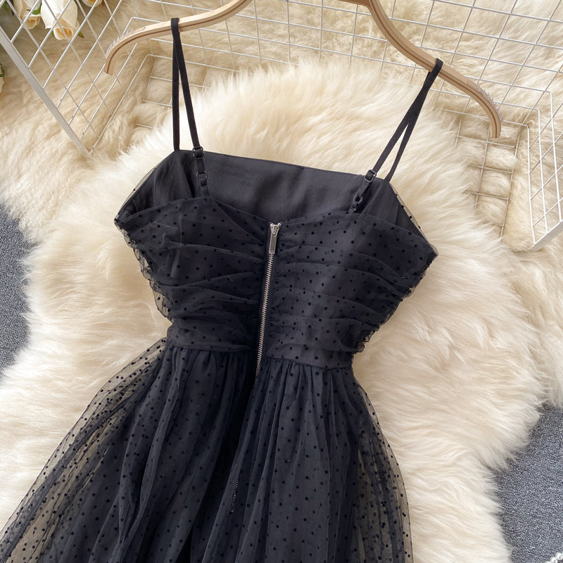 Black A line short dress fashion dress  460