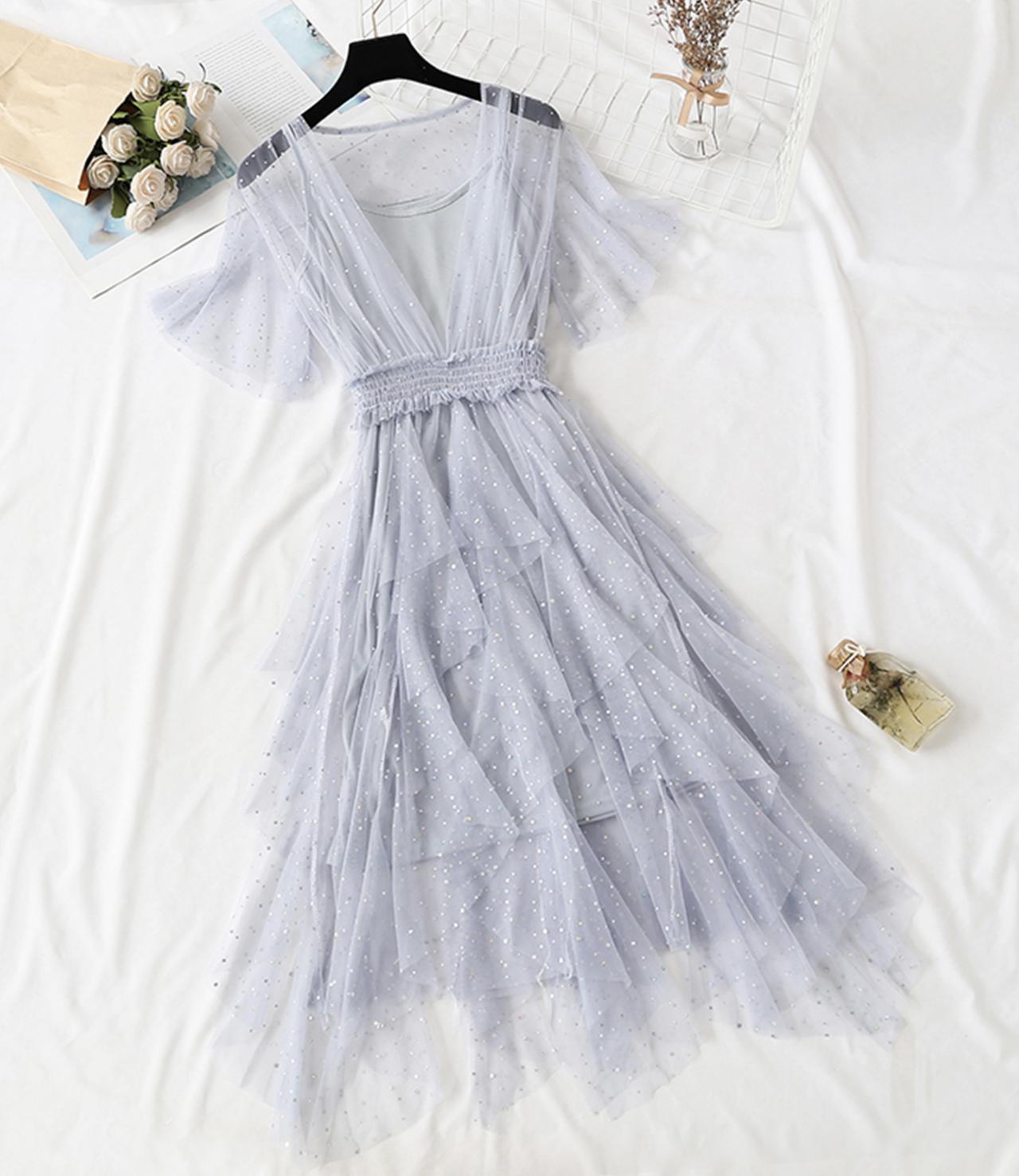 Süßes kurzes Kleid in A-Linie Modekleid 476