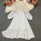 White chiffon long sleeve dress fashion dress  455