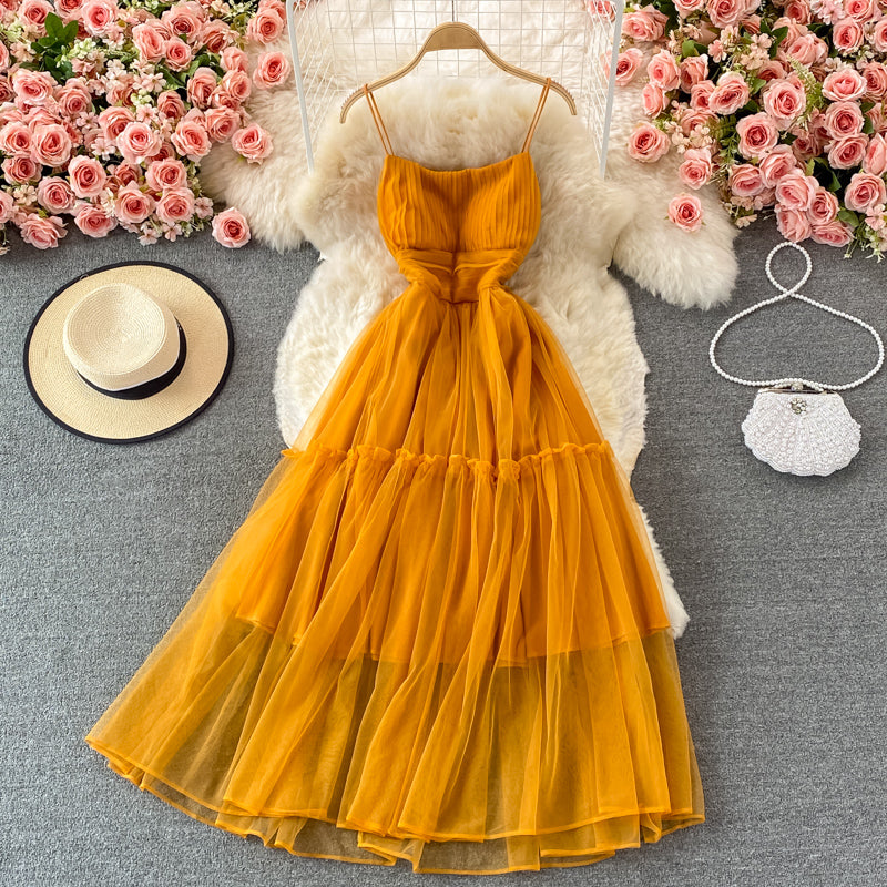 Süßes A-Linien-Kleid aus Tüll, modisches Kleid 416