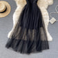 Black A line short dress fashion dress  460