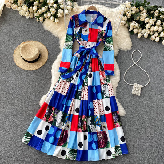 Stylish A line long sleeve dress fashion dress  464