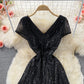 Cute sequins short A line dress fashion dress  467