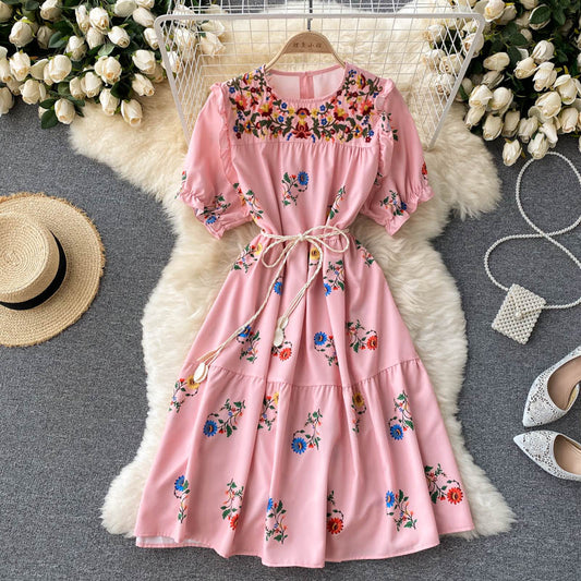 Cute lace short A line dress fashion dress  475