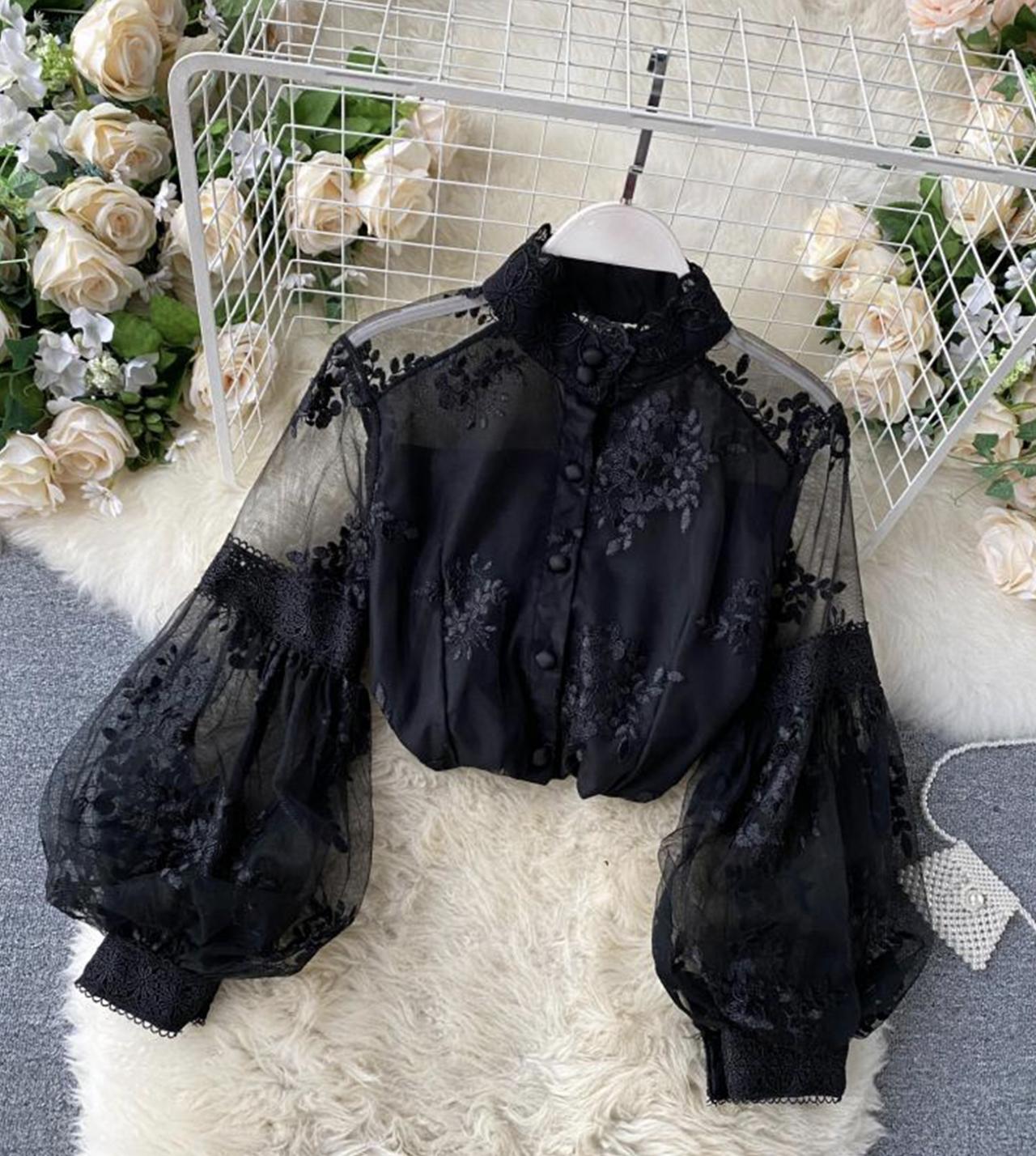 Stylish lace long sleeve tops 342 – girlhomeshops