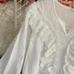 White lace tops long sleeve tops  346