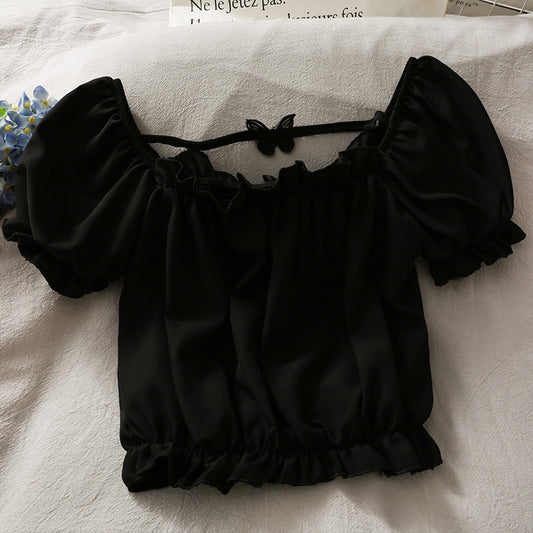 Süßes Kurzarm-Crop-Top 304