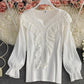 White lace tops long sleeve tops  346