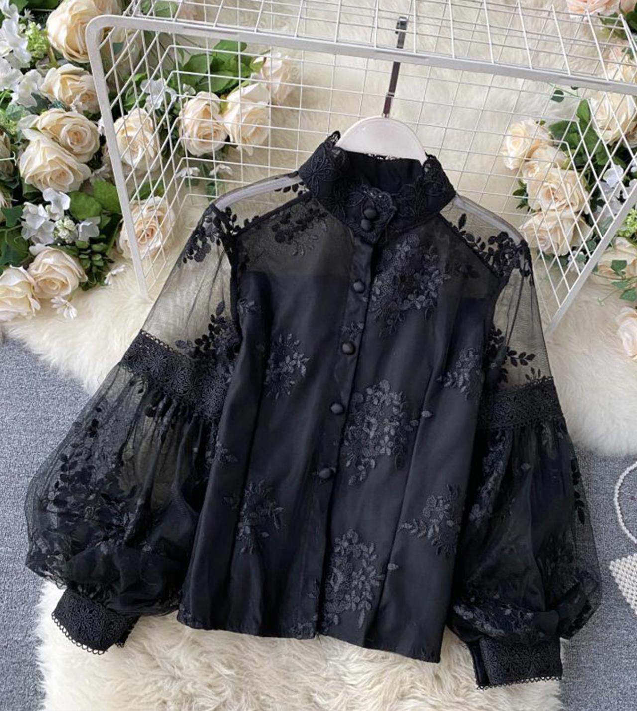 Stylish lace long sleeve tops 342 – girlhomeshops