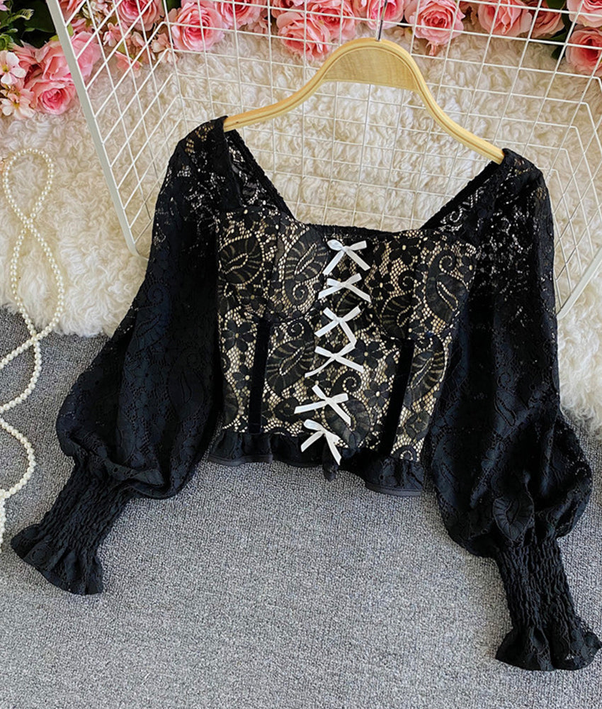 Tops long sleeve lace tops  350