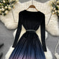 Simple knitted gradient dress fashion dress  399