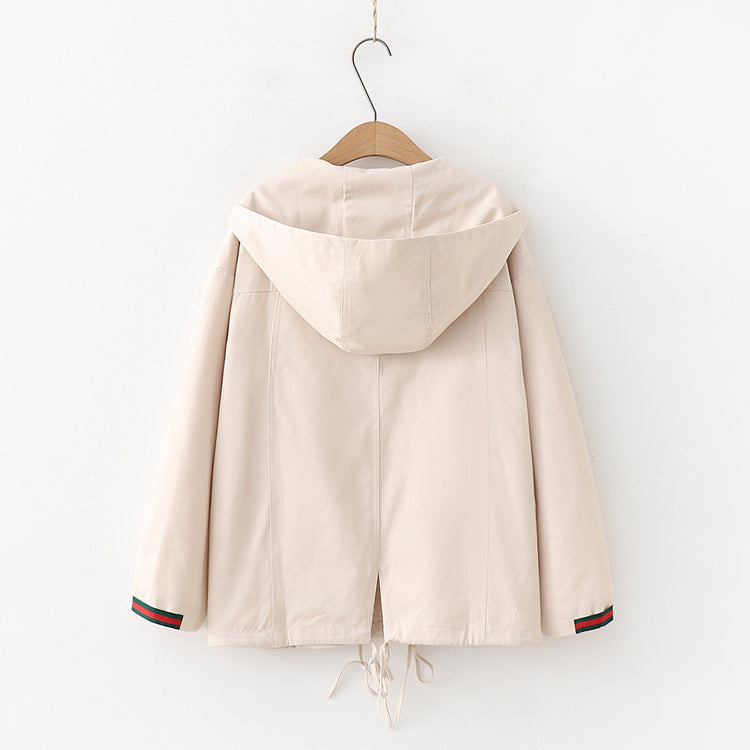 Simple long-sleeved hooded jacket  277