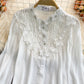 White lace long sleeve tops  251