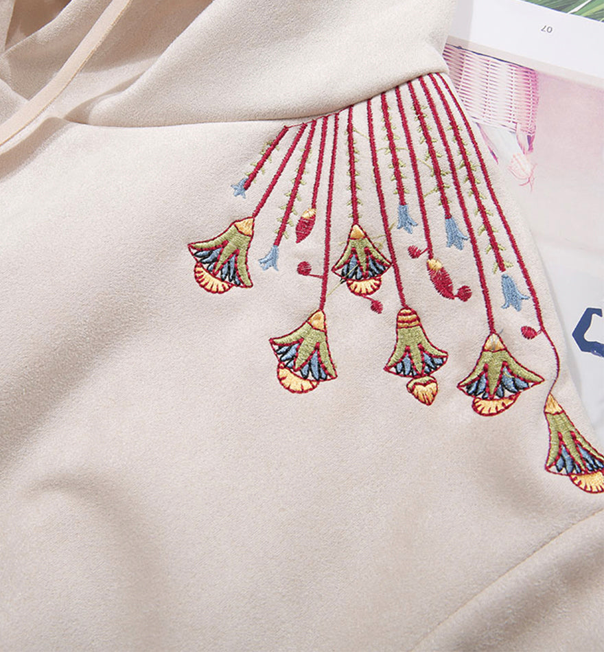 Cute embroidered flower hoodie  236