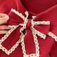 Lovely bow knitted dress long sleeve dress  190