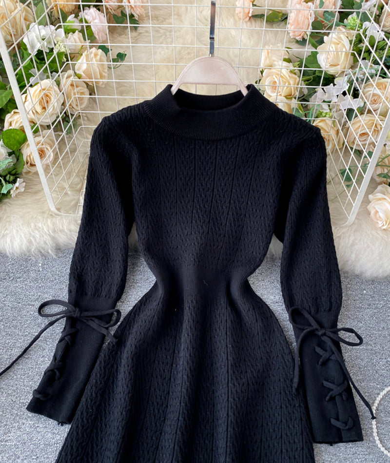 Knitted long sleeve dress sweater dress  193
