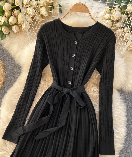 Einfaches langärmliges Strickkleid Pulloverkleid 186