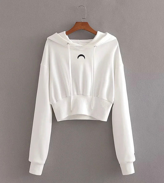 Simple white long sleeve hoodie  218