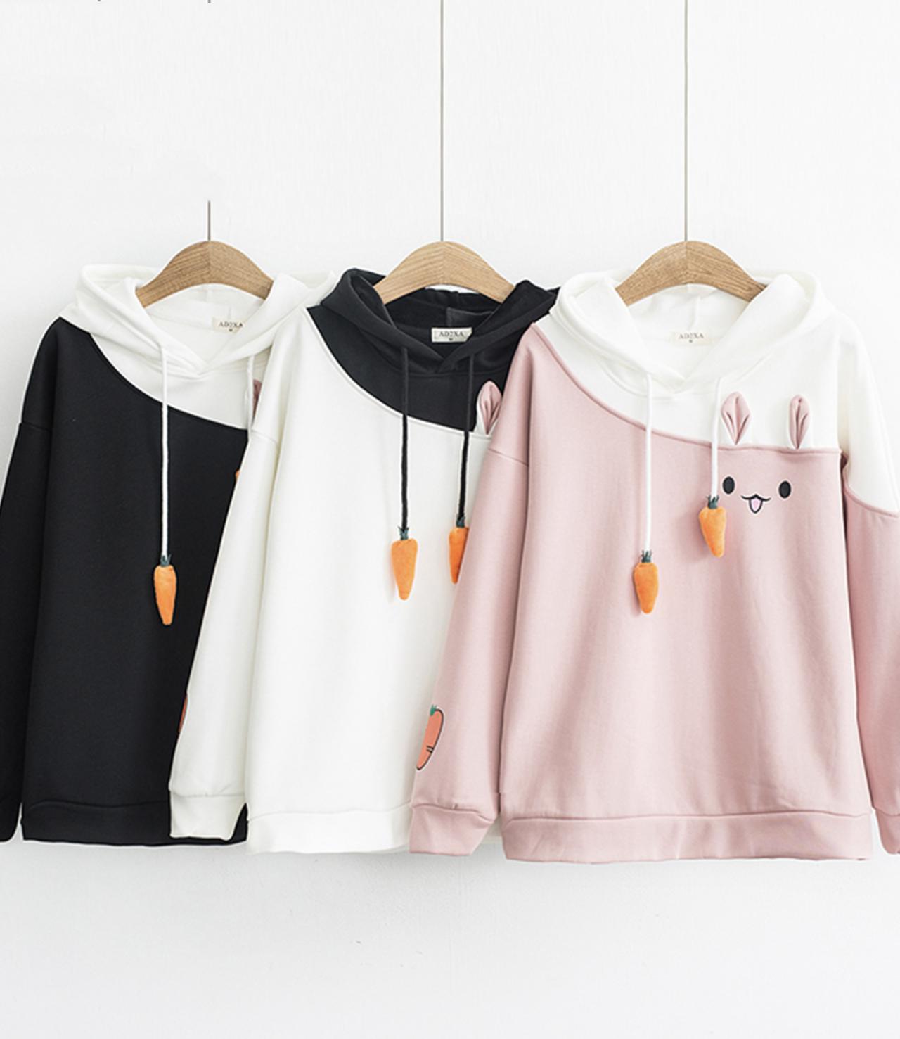 Cute bunny long-sleeved hoodie  284