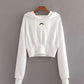 Simple white long sleeve hoodie  218