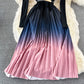 Lovely knitted gradient stitching dress  164