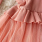 Lovely A line knitted tulle patchwork dress 194