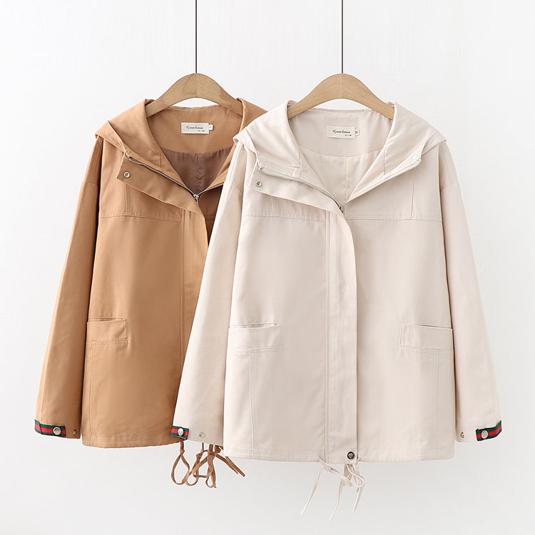Simple long-sleeved hooded jacket  277
