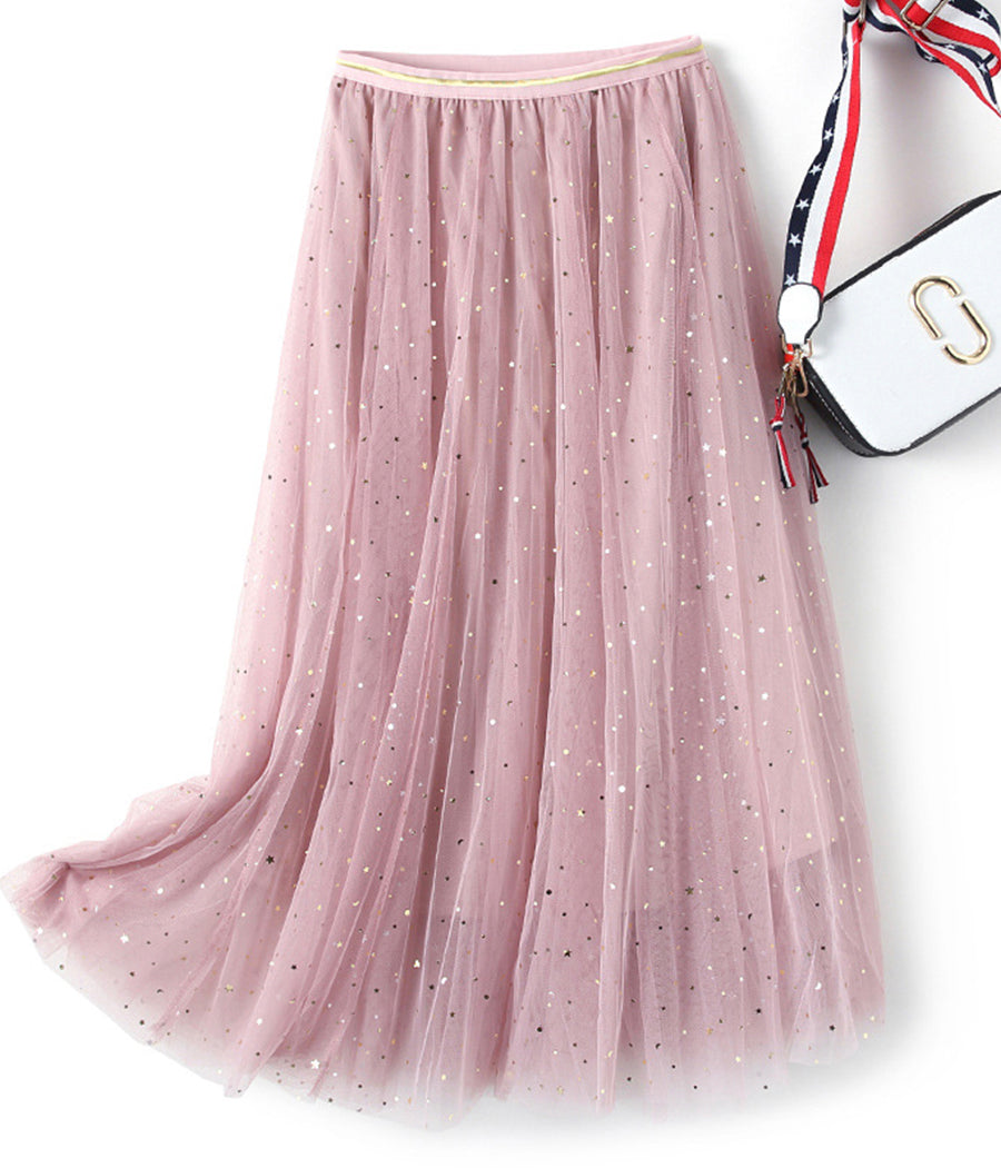 Cute sequins tulle skirt  3513