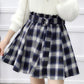 Jupe plissée trapèze mignonne à carreaux 3480