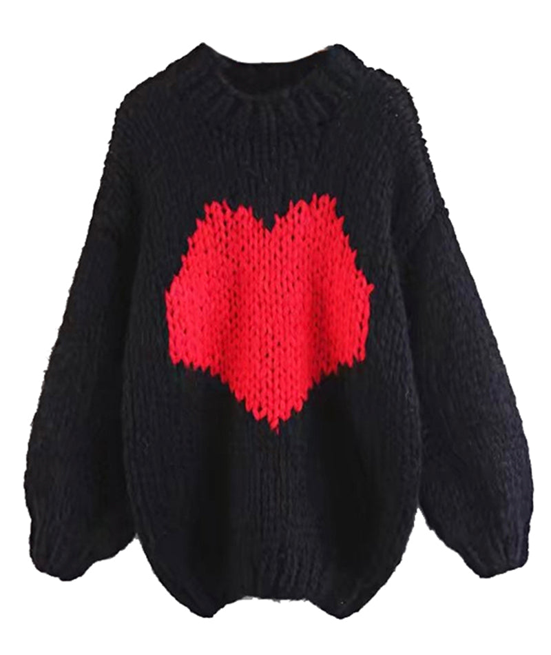 Cute heart hand knitted sweater  111