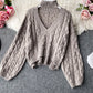 Cute v neck long sleeve sweater  104