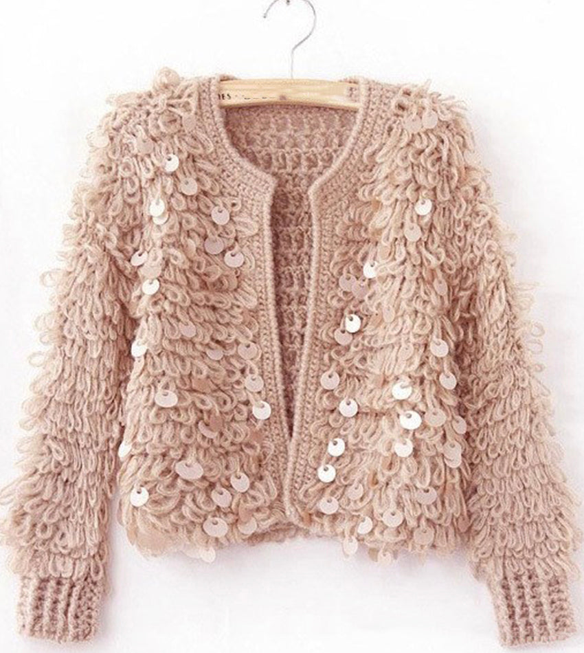 Stylish sequin cardigan sweater  146