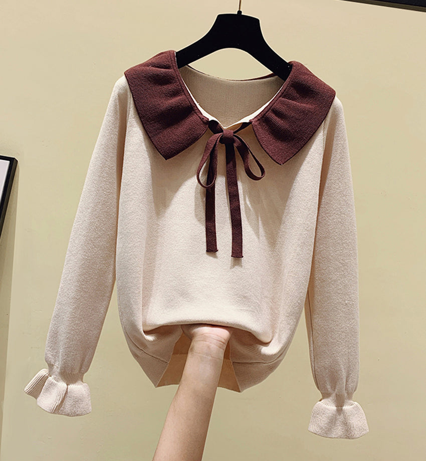 Sweet long-sleeved knitted sweater  102