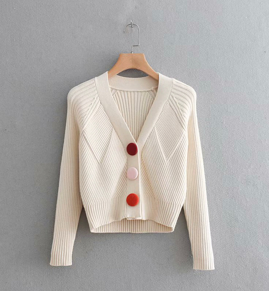 Sweater simple cardigan long sleeve sweater  143