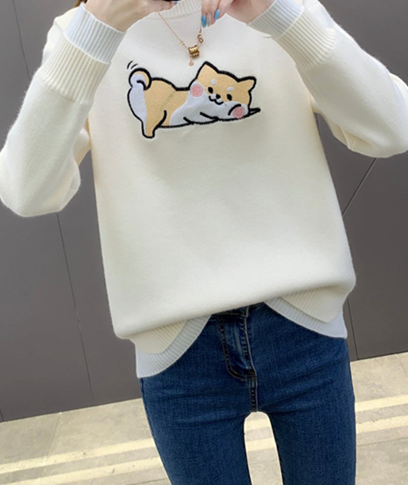 Cute cat long sleeve sweater  094