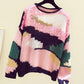 Cute colorful long sleeve sweater round neck sequins sweater  130