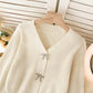 Lovely bow-knot long-sleeved cardigan sweater  137