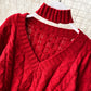 Cute v neck long sleeve sweater  104
