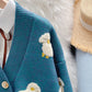 Cute sheep pattern sweater long sleeve sweater sweater coat spring and autumn clothing  156