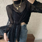 Sexy hollow high neck sweater long sleeve sweater  114