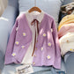 Süße Blumen Pullover Langarm Pullover Pullover Mantel Frühlings- und Herbstkleidung 135